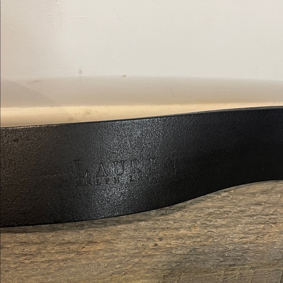 Vintage Ralph Lauren RLL Black Leathet Belt - Y2K - Braided Buckel - Size Large - Picture 2 of 7